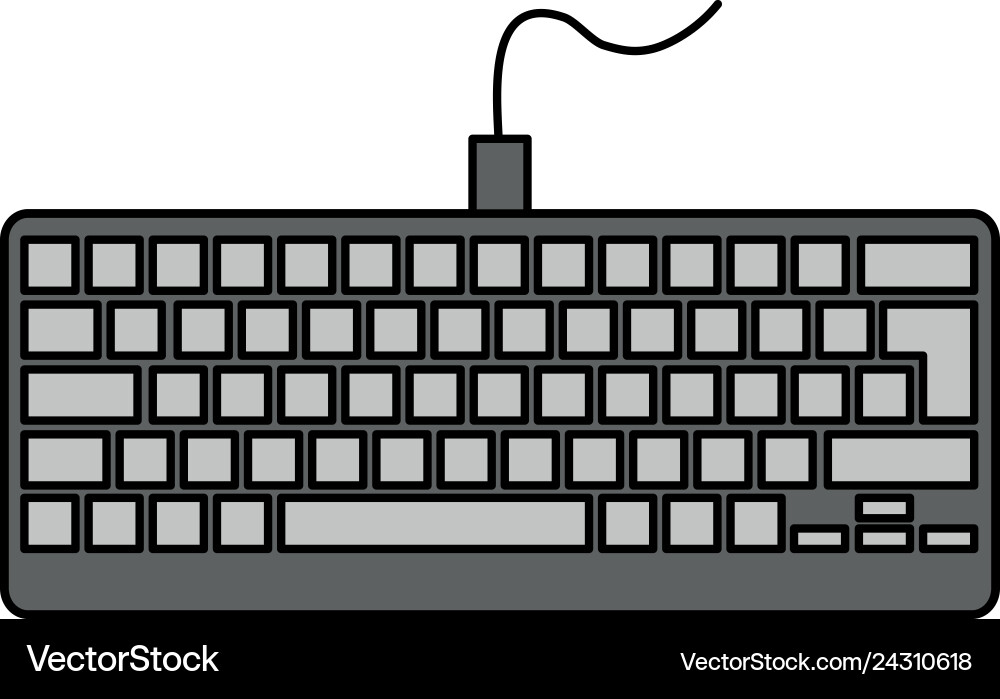 Computer keyboard isolated icon Computer keyboard isolated icon vector image