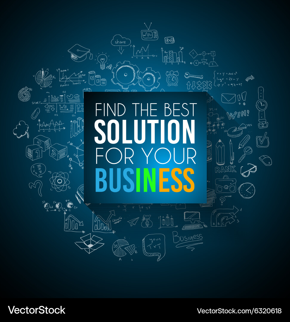 Conceptual background find best solution vector image