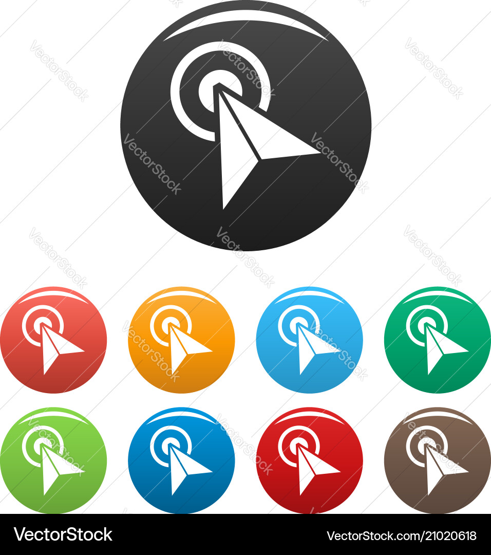 Cursor technology element icons set color Cursor technology element icons set color vector image
