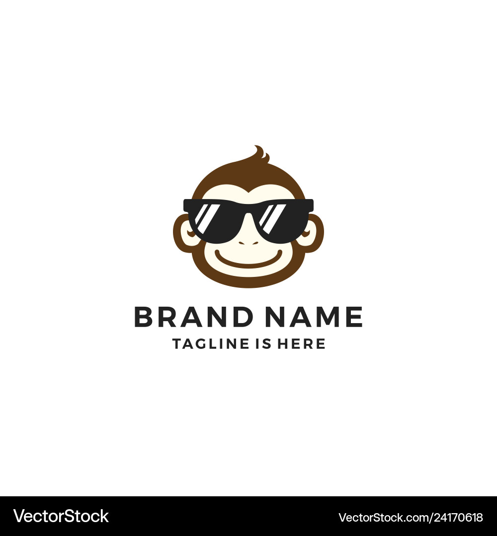 Cute Monkey Mascot Character Vector Image