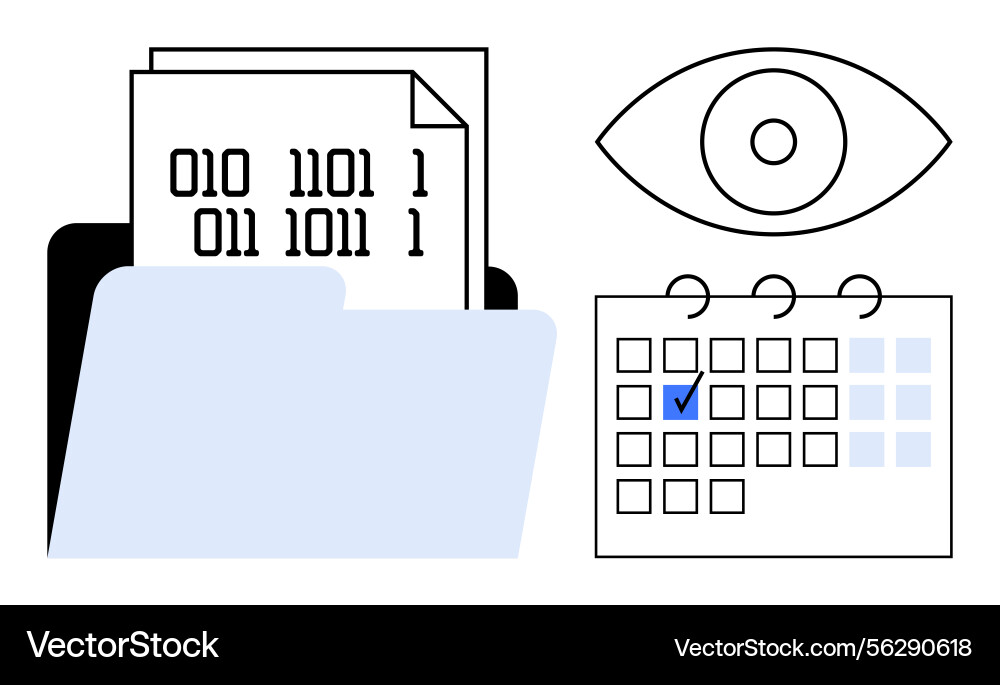 Data organization and monitoring with file folder Data organization and monitoring with file folder vector image