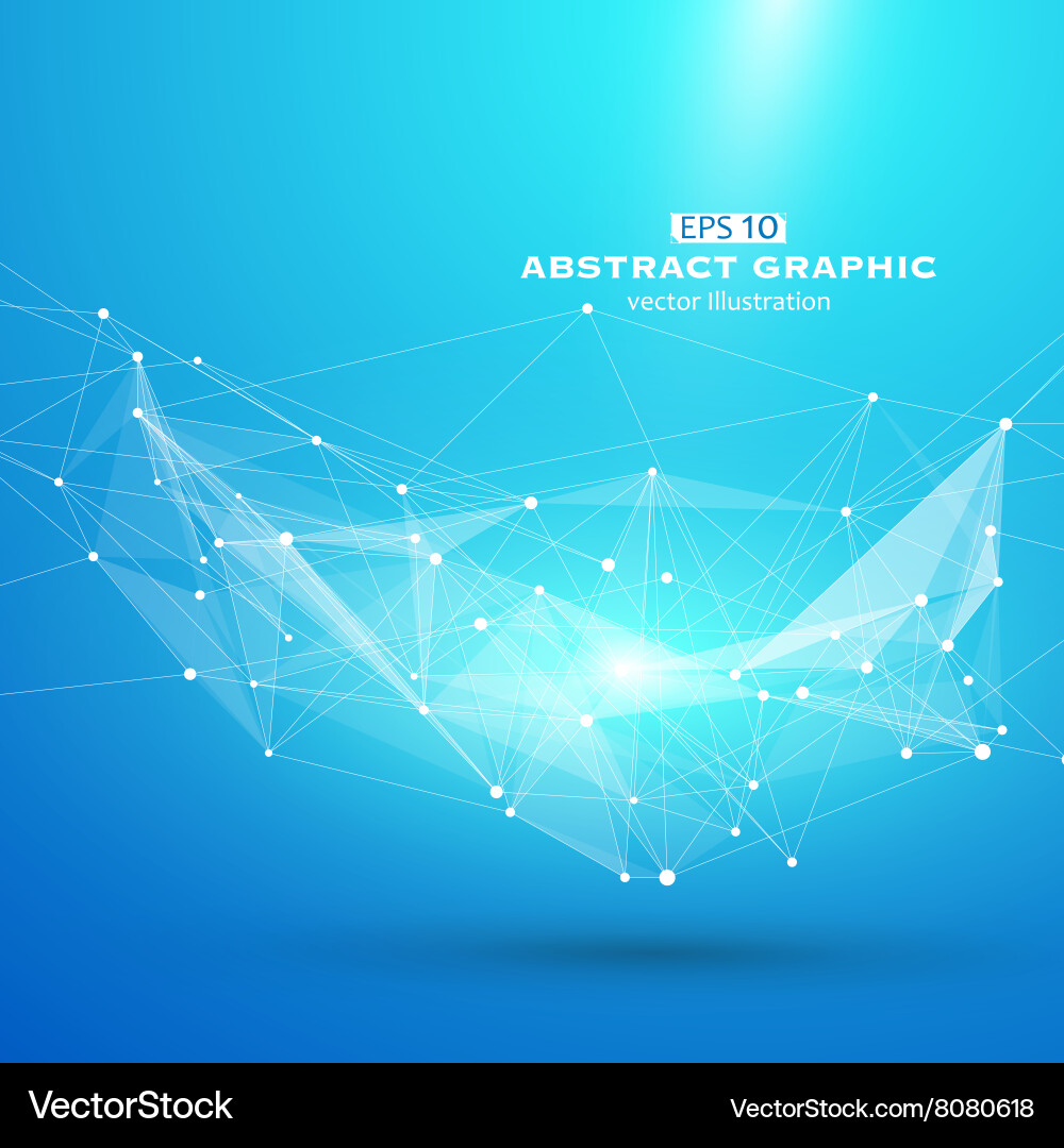 Dot line and surface consisting of abstract vector image