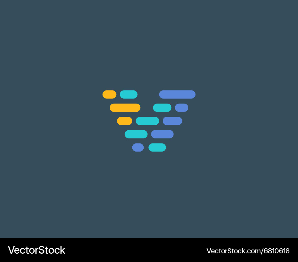 Dynamic V Code Logo - Abstract vector image