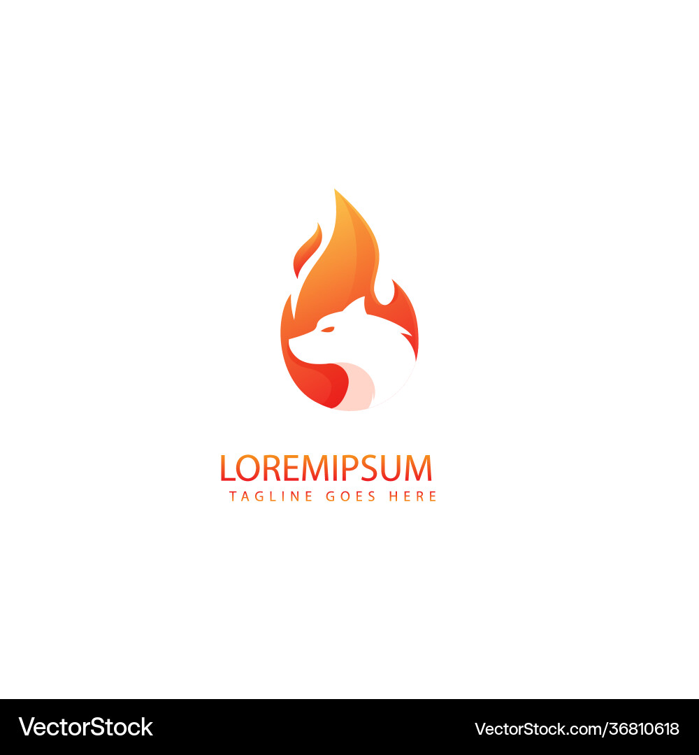Feuer Wolf Logo brennen Flamme Feuer Wolf Logo brennen Flamme Vektorbild