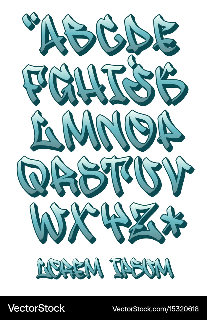 Graffiti Font - Bold Script Alphabet vector image