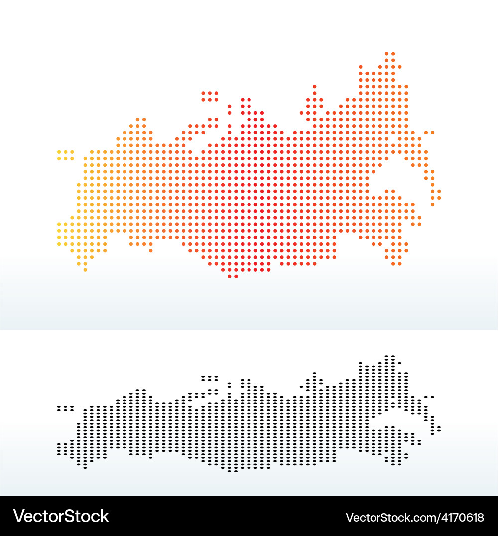 Map of russian federation with dot pattern vector image
