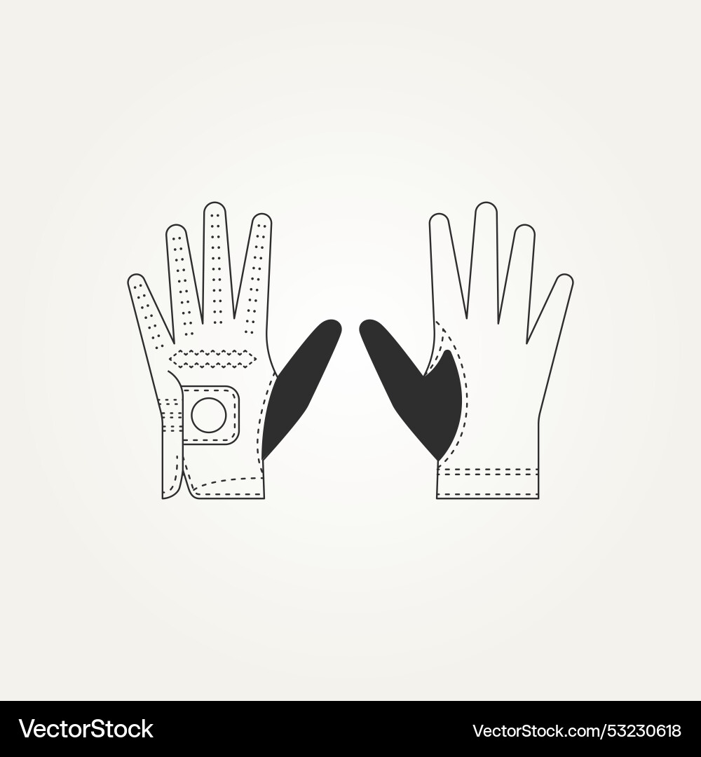 Minimalist golf gloves line art icon design Minimalist golf gloves line art icon design vector image