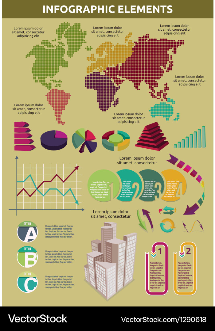 Modern Data Chart Set vector image