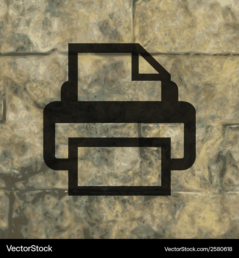 Printer flat modern web button and space for your vector image
