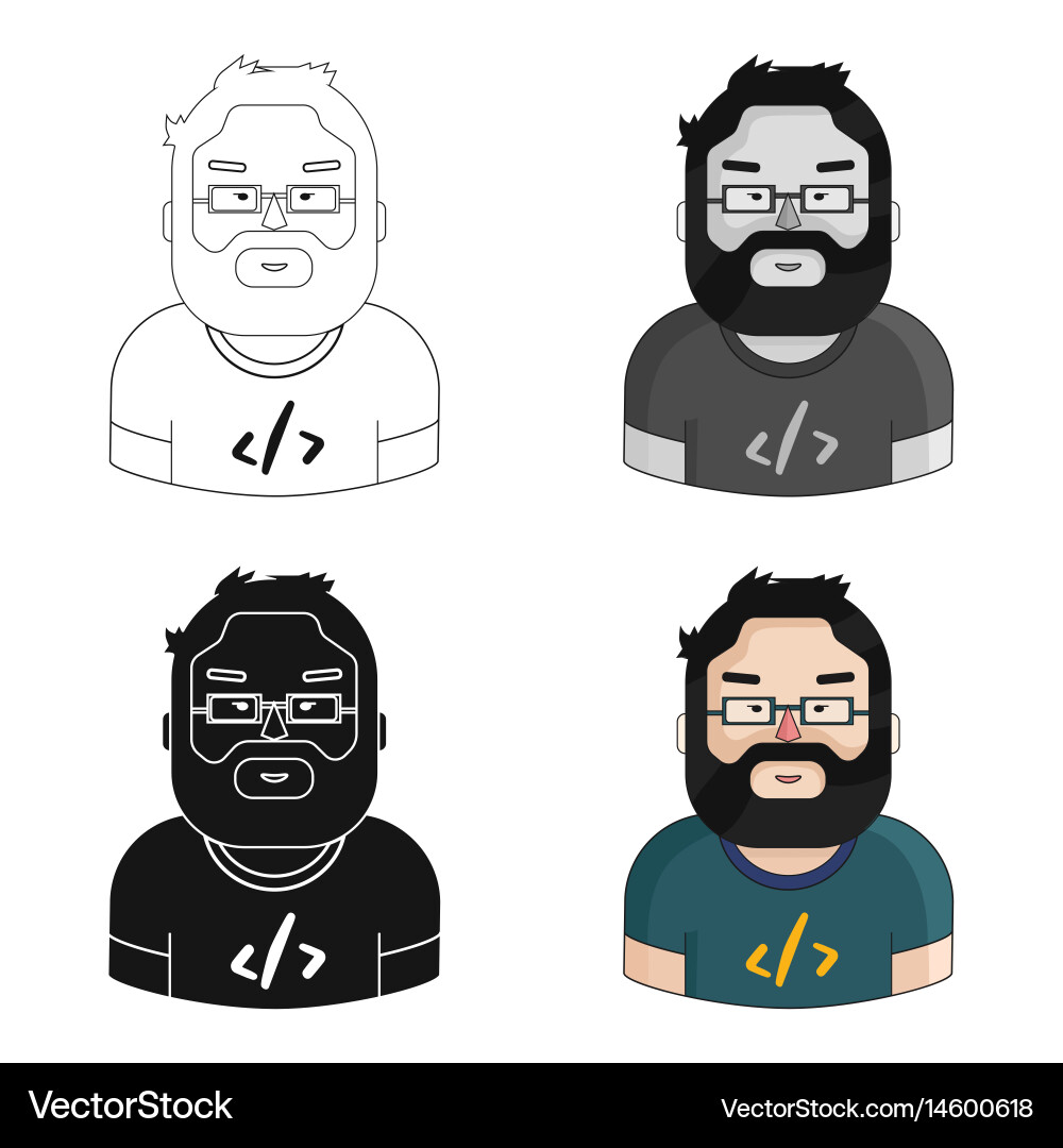 Programmer icon in cartoon style isolated on white vector image