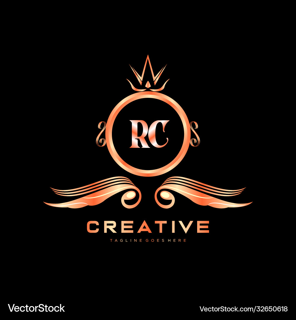Rc initial logo with colorful circle template Rc initial logo with colorful circle template Vector Image