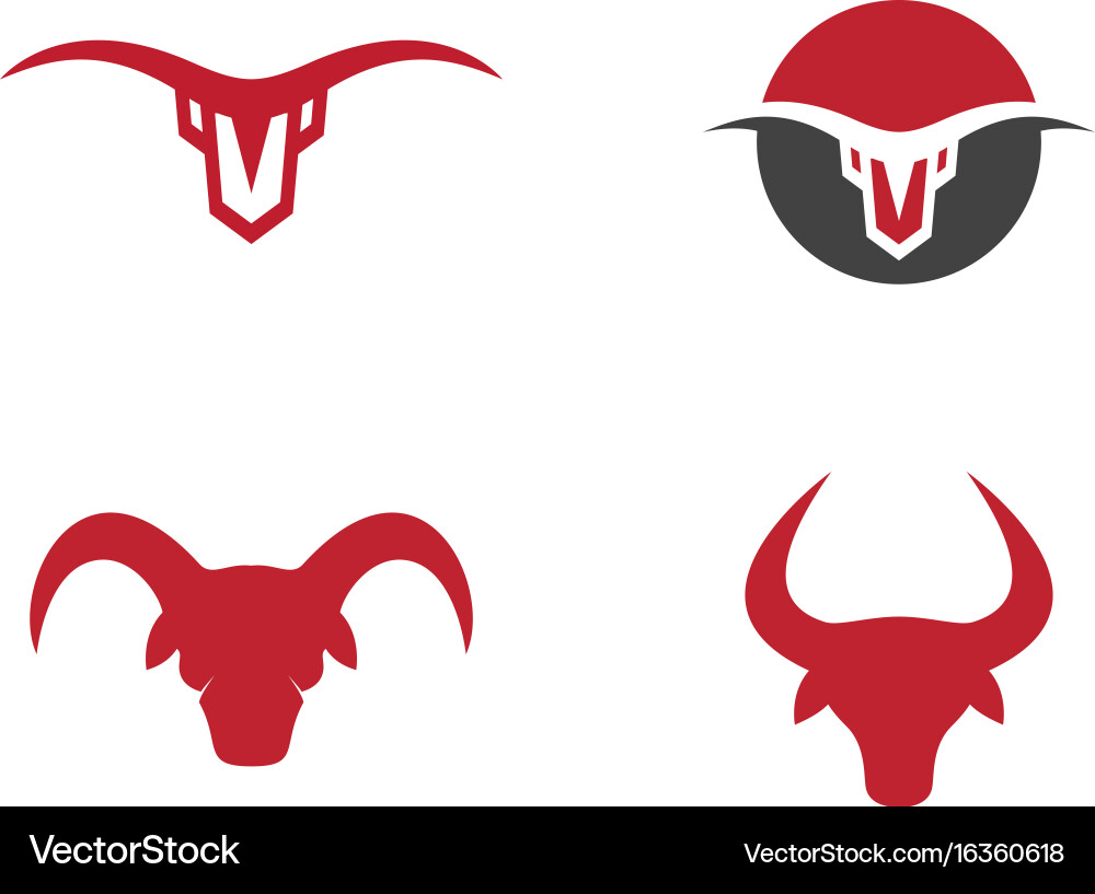 Red bull taurus logo template icon Vector Image