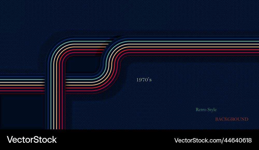Retro style background with colorful curve lines Retro style background with colorful curve lines vector image