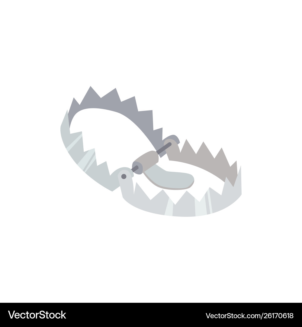 Steel metal and sharp hunting trap hunter Vector Image