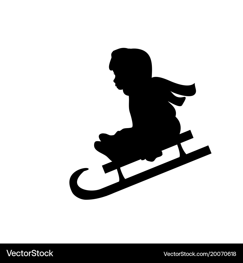 Winterschlittenfahrt Silhouette vektorbild