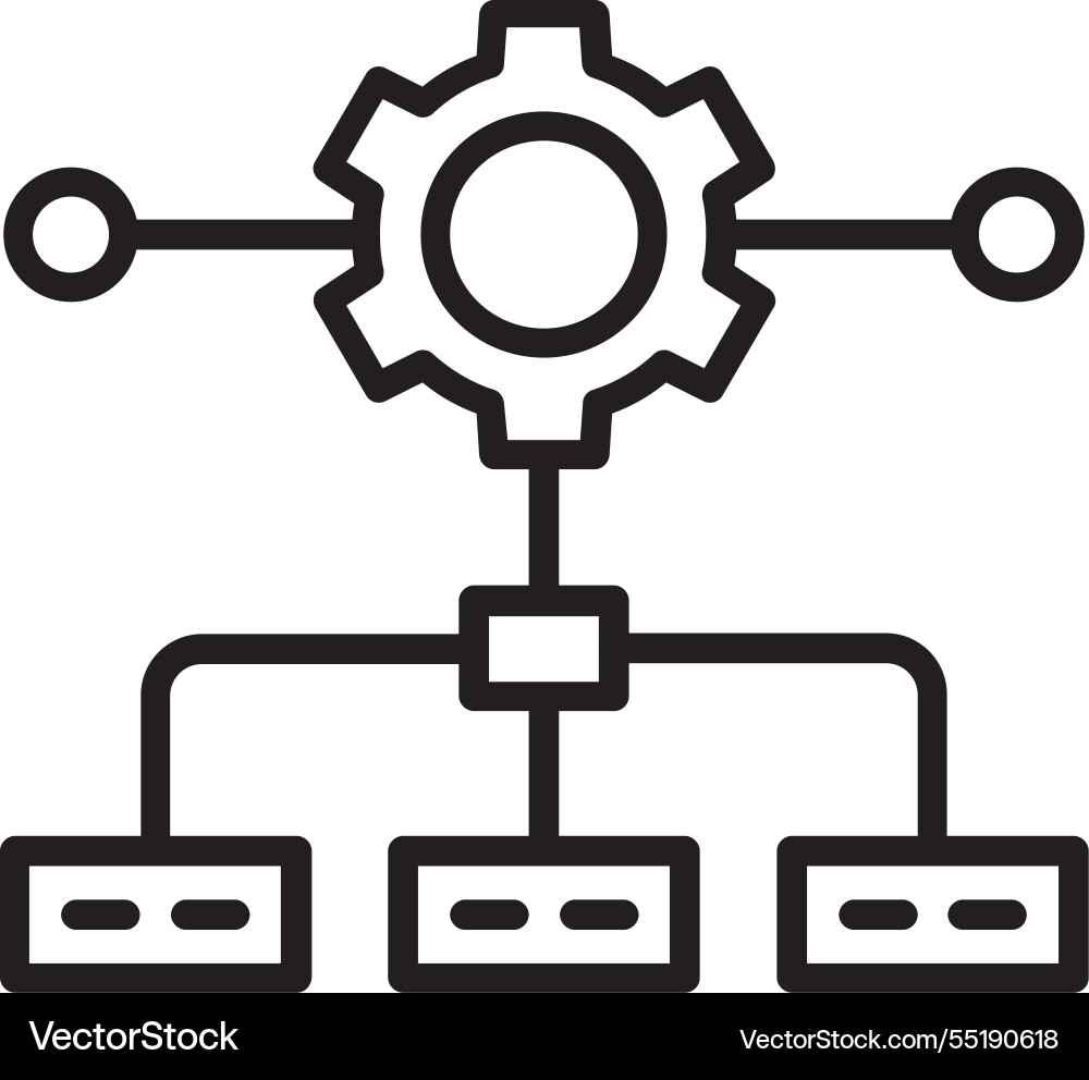 Workflow line icon design Vector Image