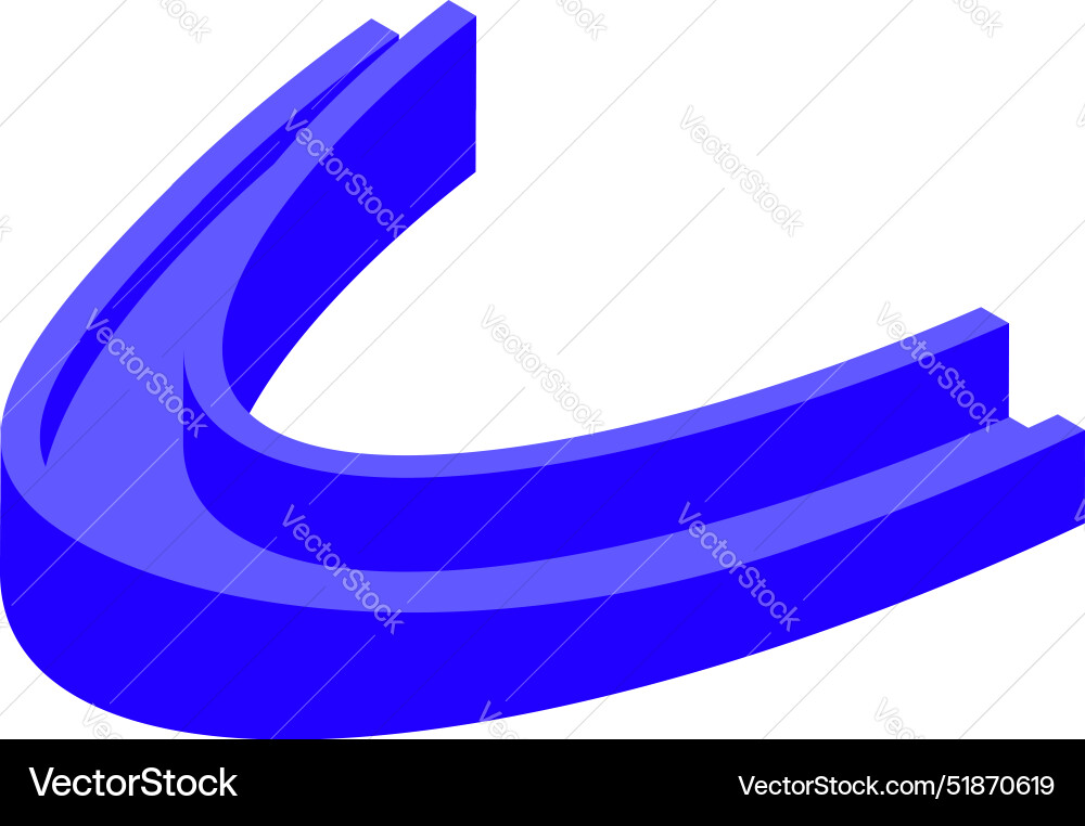Blue double curve shape forming an abstract c Blue double curve shape forming an abstract c vector image