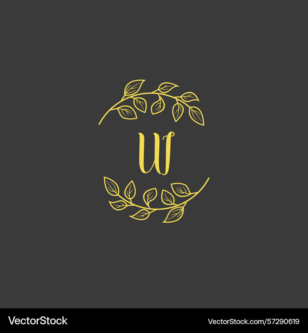 Botanical monogram logos with initial ui Botanical monogram logos with initial ui vector image