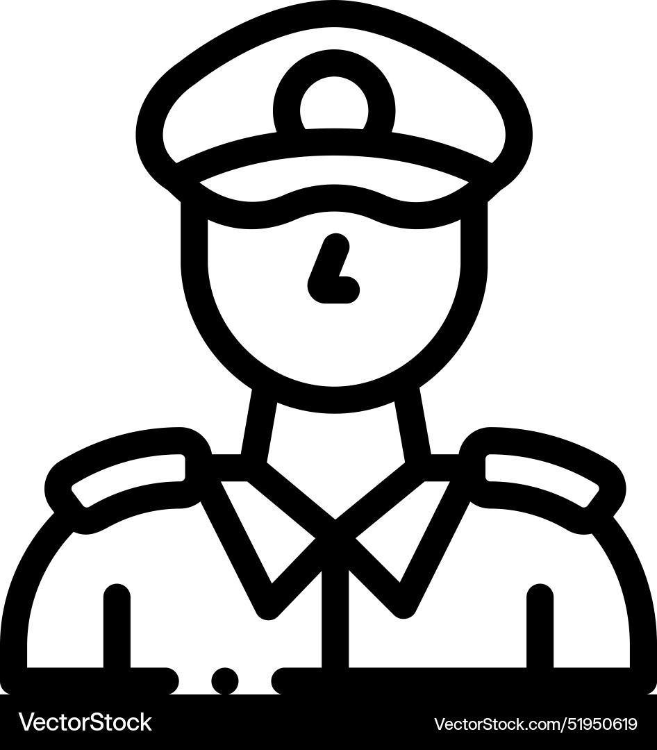 Captain icon thin linear style design isolated Captain icon thin linear style design isolated Vector Image