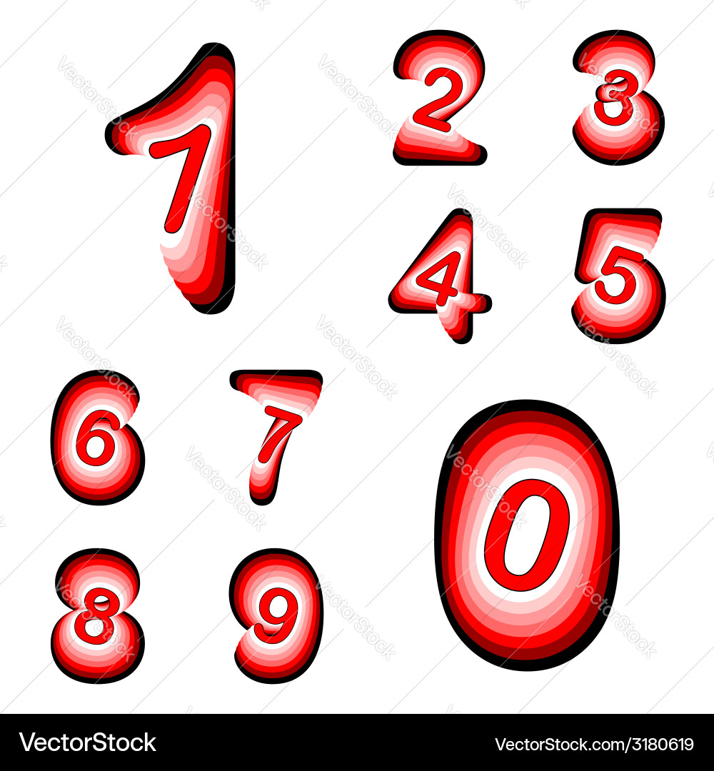 Design numbers set Vector Image