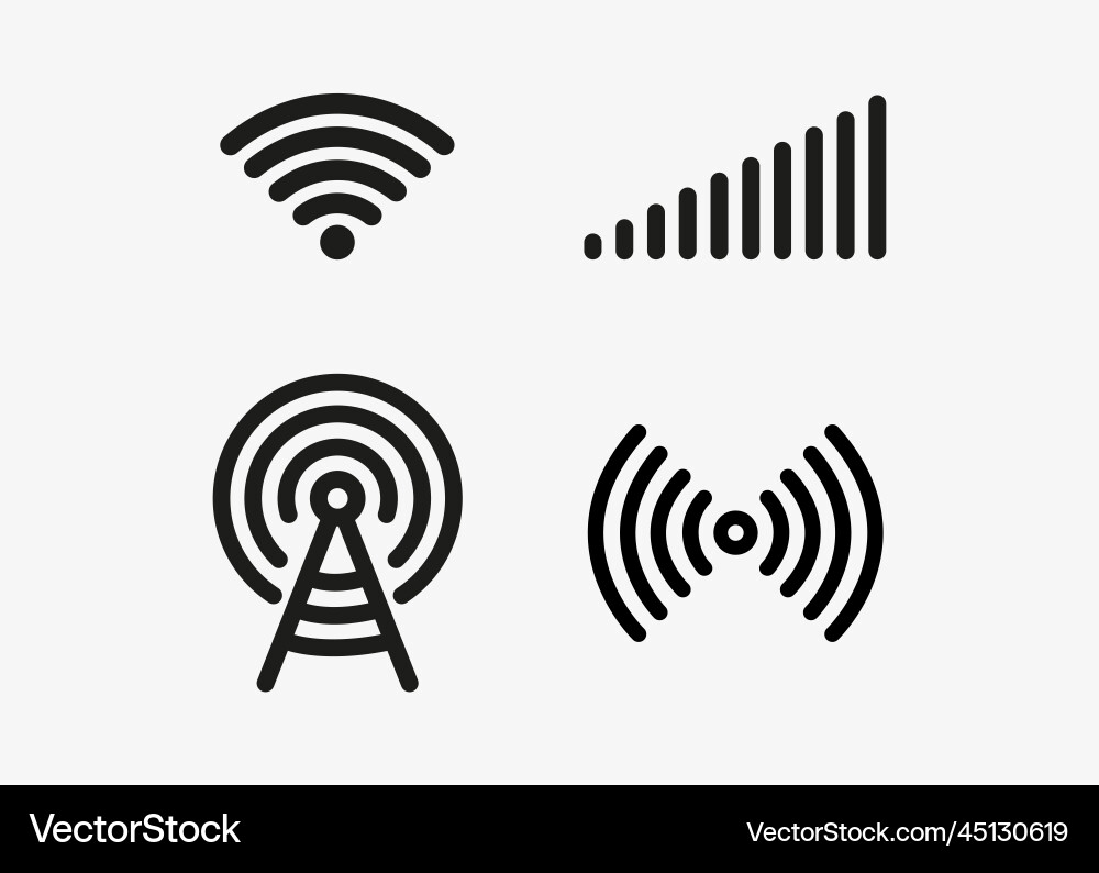 Drahtloses Signal Web-Symbol-Set Wi-Fi-Symbole Drahtloses Signal Web-Symbol-Set Wi-Fi-Symbole vektorbild
