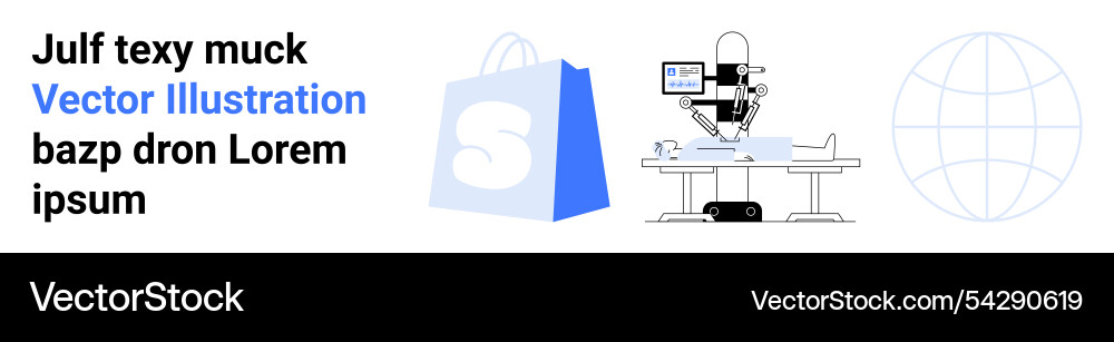 E-commerce solutions with robotics and global E-commerce solutions with robotics and global vector image
