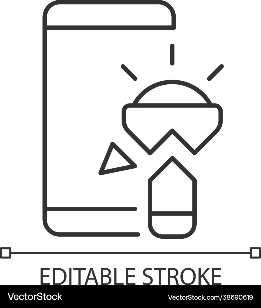 Flashlight not working linear icon Flashlight not working linear icon vector image