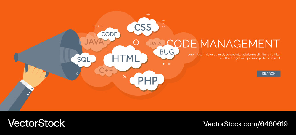 Flat background coding vector image