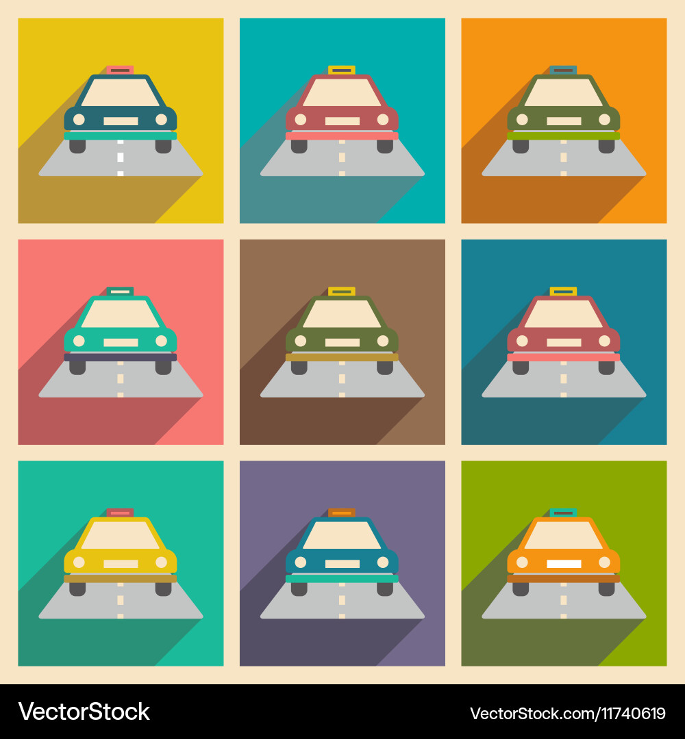 Flat with shadow concept and mobile application Vector Image