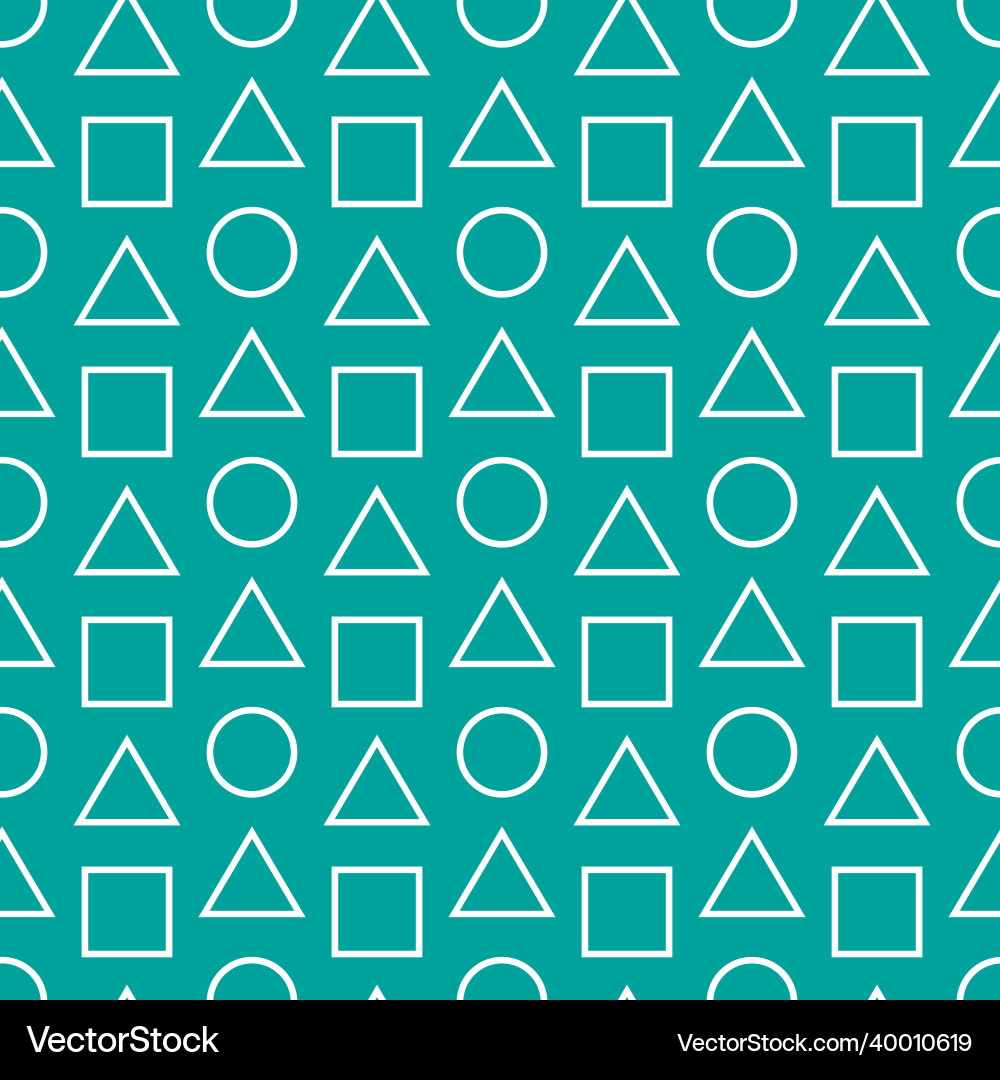 Geometric shapes triangle circle square pattern vector image