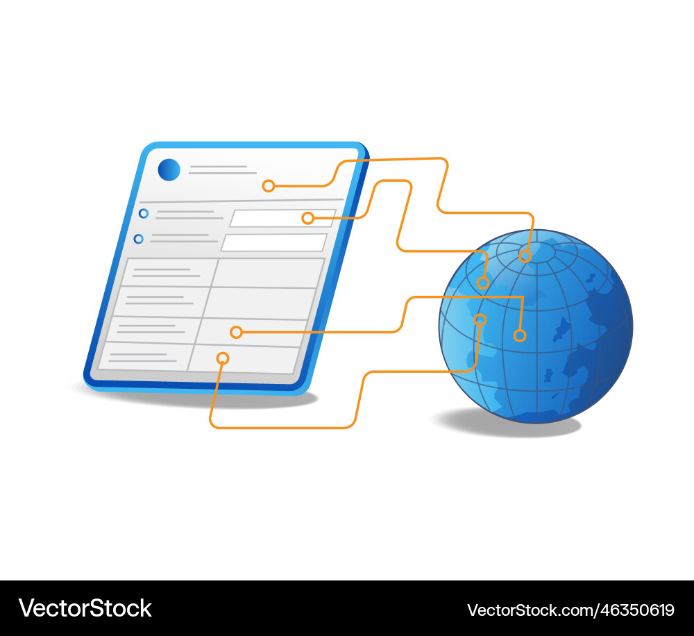 Global Data Network Isometric vector image