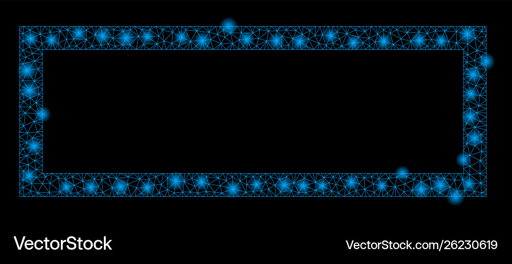Glowing mesh wire frame rectangle with flash Glowing mesh wire frame rectangle with flash vector image