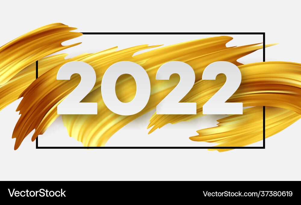 Golden 2022 New Year Celebration vector image
