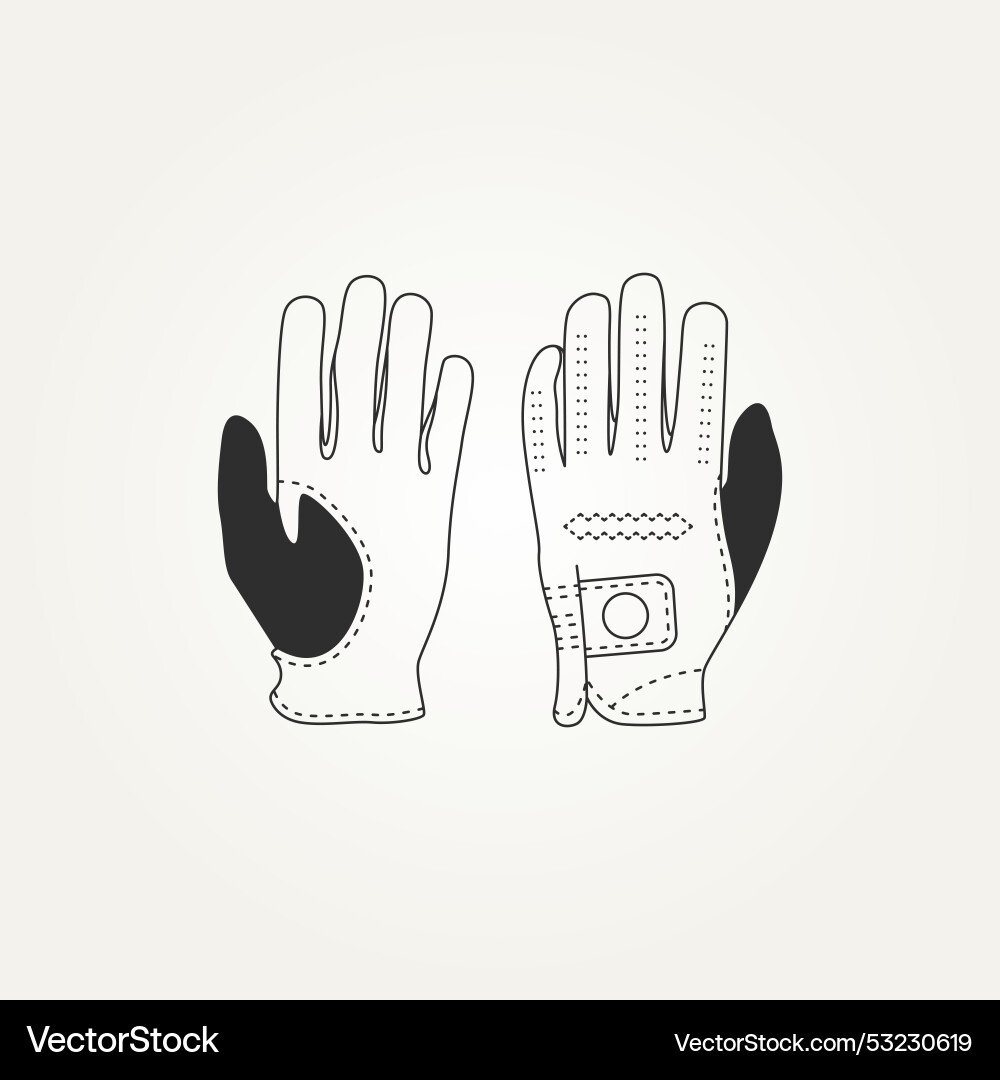 Golf gloves icon line art sport equipped game Vector Image
