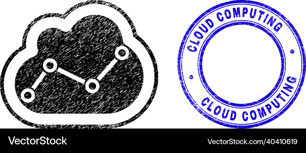 Grunge cloud computing seal and textured Grunge cloud computing seal and textured Vector Image