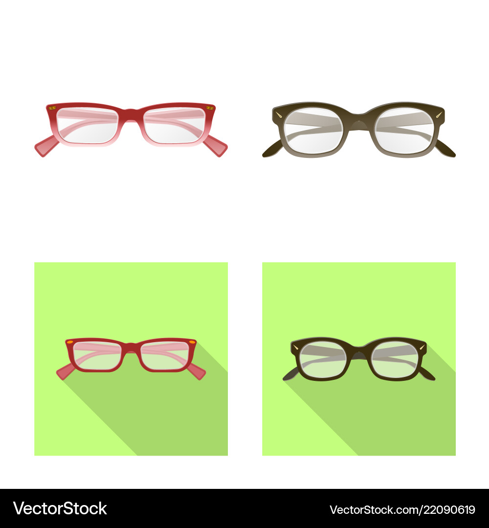 Isolated object of glasses and frame symbol set vector image