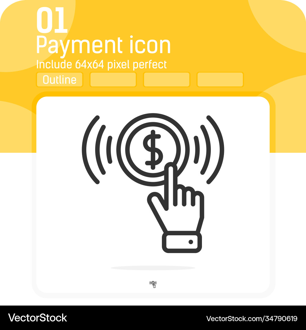 Pay per click icon with outline style isolated Pay per click icon with outline style isolated vector image