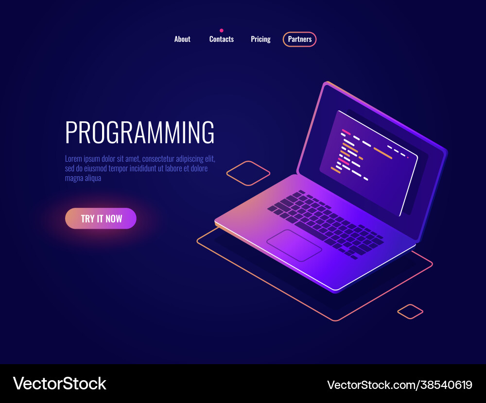 Programmierung und Code Schreiben isometrisches Icon Programmierung und Code Schreiben isometrisches Icon vektorbild