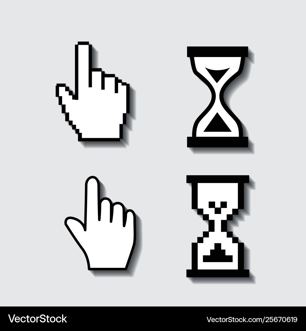 Set flat modern cursor icons Vector Image