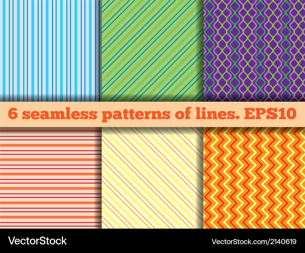Set of seamless patterns lines Vector Image