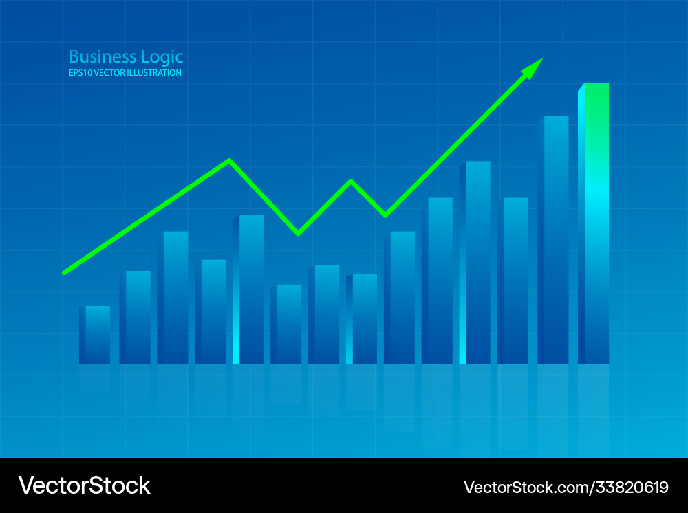 Stock and graph design background business Vector Image