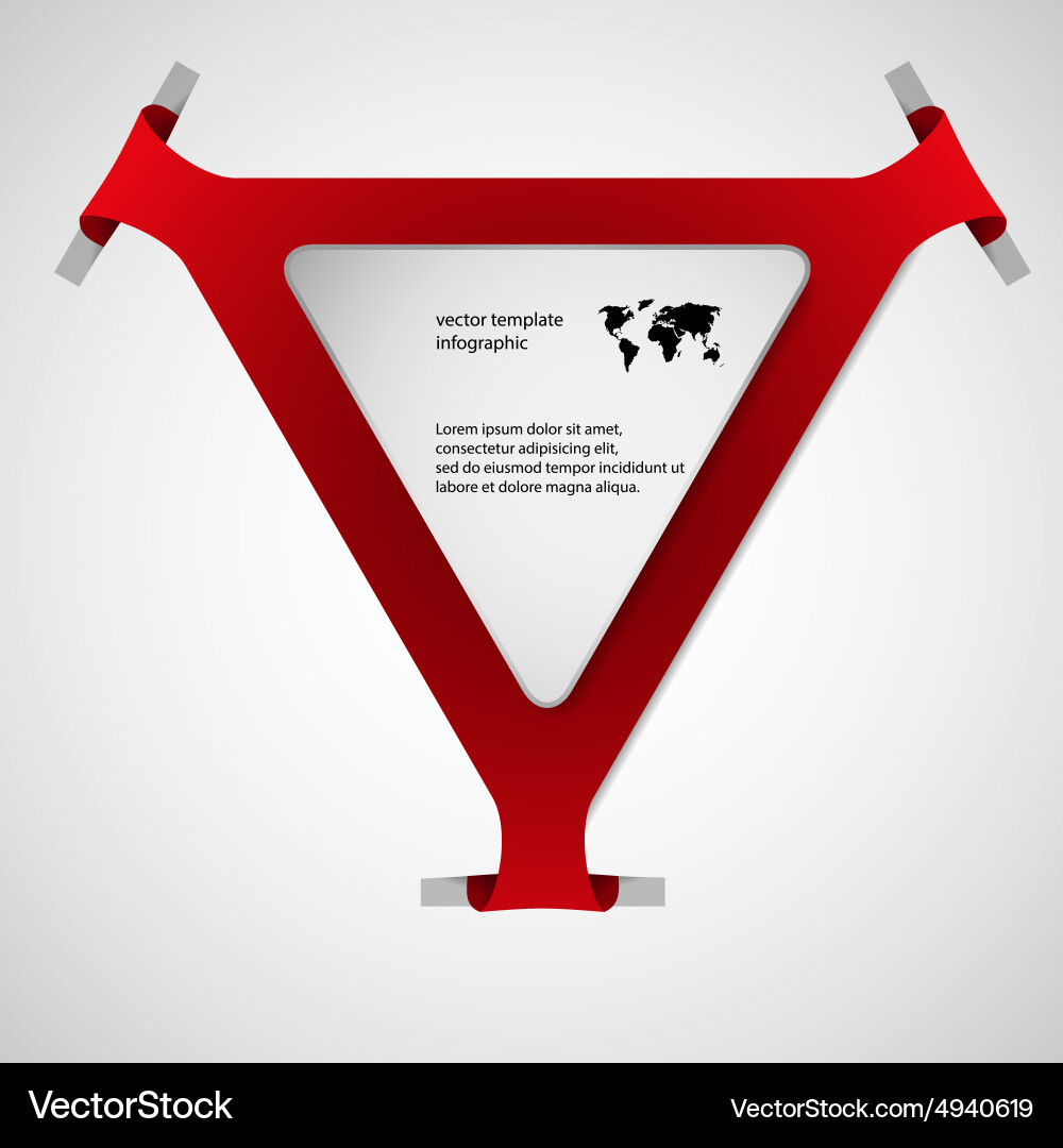 Triangle infographic template with red color vector image