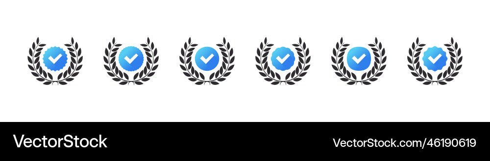Verification check mark with wreath Verification check mark with wreath vector image