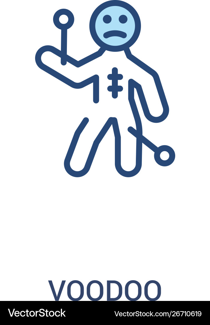 Voodoo concept 2 colored icon simple line element Voodoo concept 2 colored icon simple line element vector image