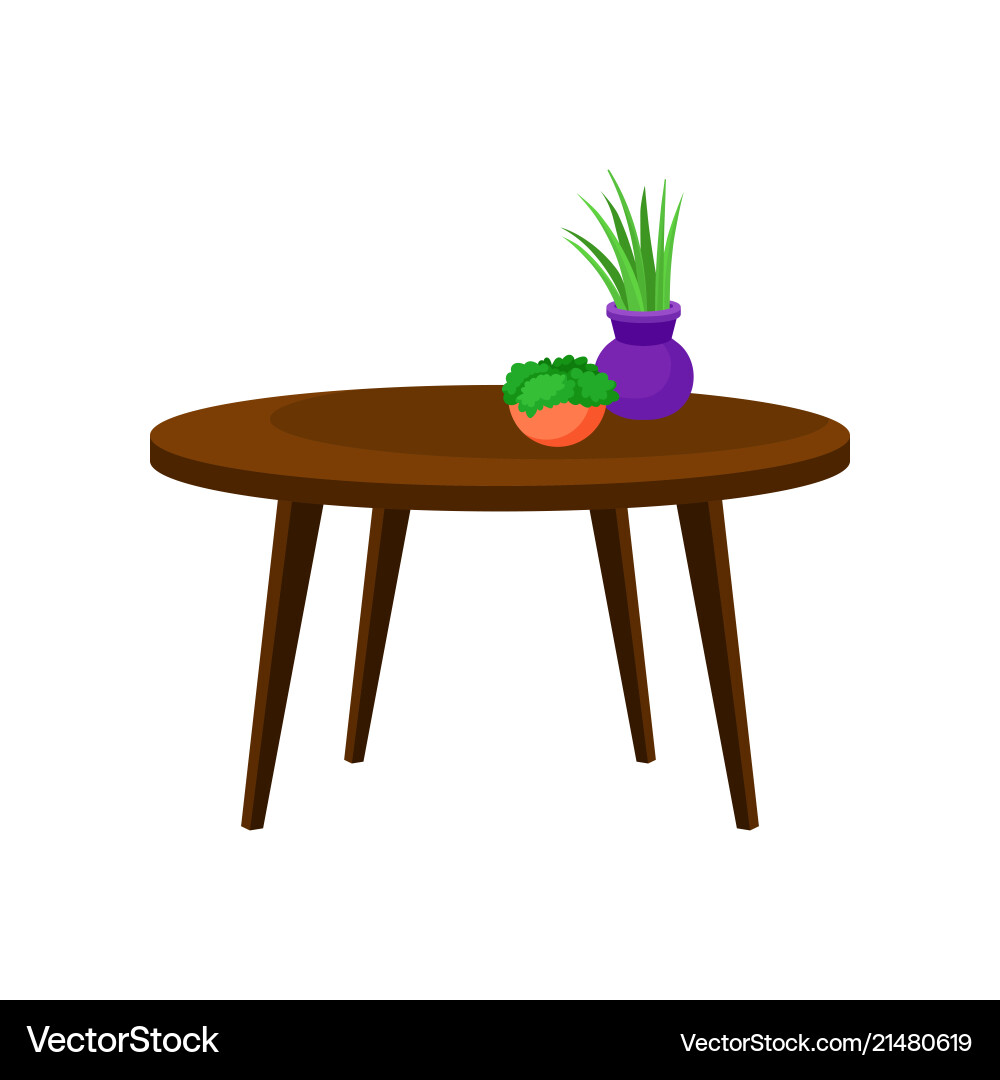 Wooden coffee table interior design element Wooden coffee table interior design element vector image
