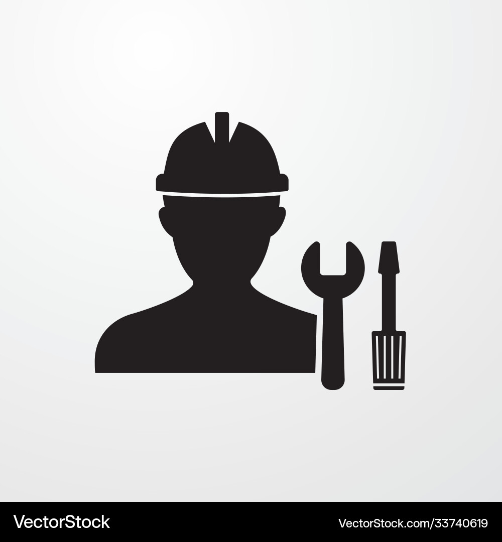 Worker with work tool icon for web and mobile Vector Image