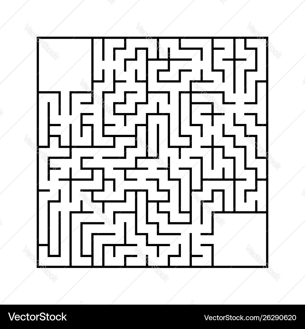 Abstract square maze with entrance and exit Abstract square maze with entrance and exit vector image
