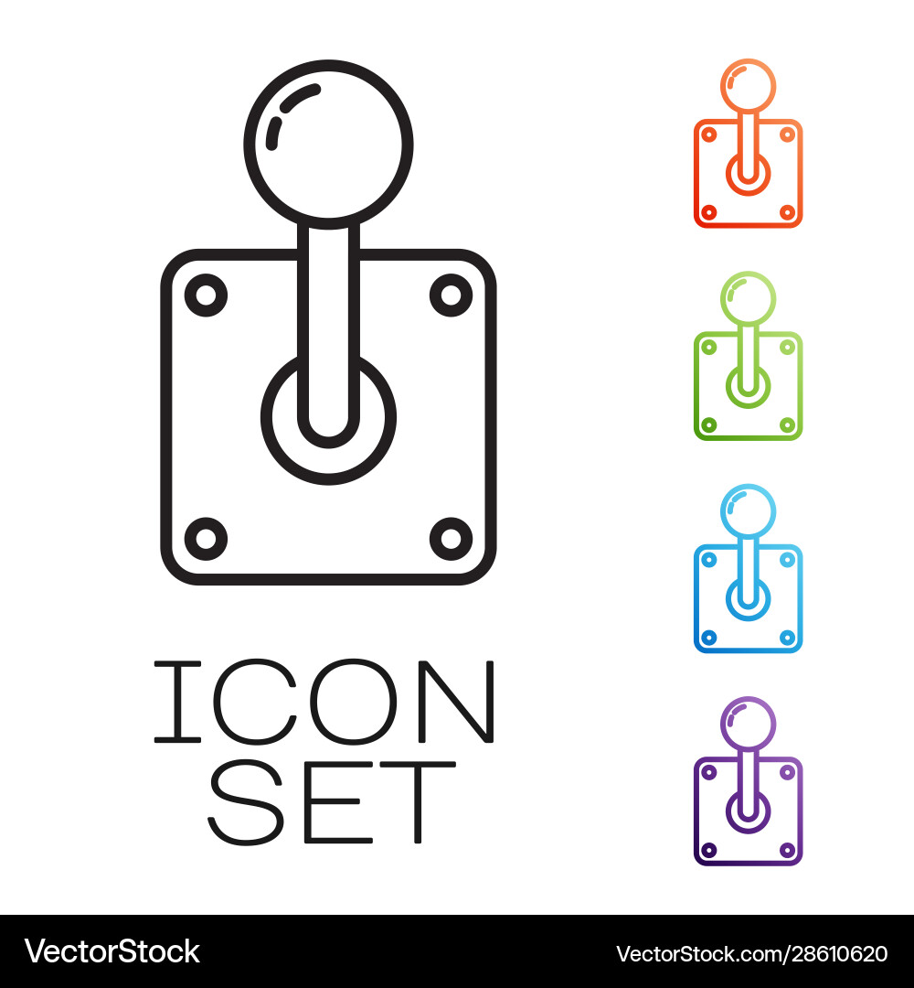 Black line joystick for arcade machine icon Black line joystick for arcade machine icon vector image