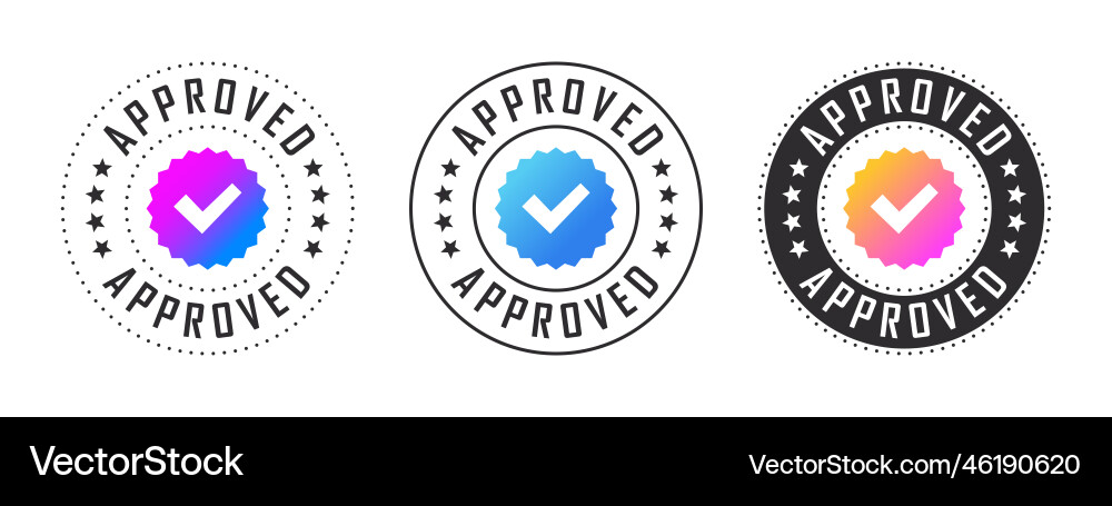 Confirmation badges verification check mark Confirmation badges verification check mark vector image