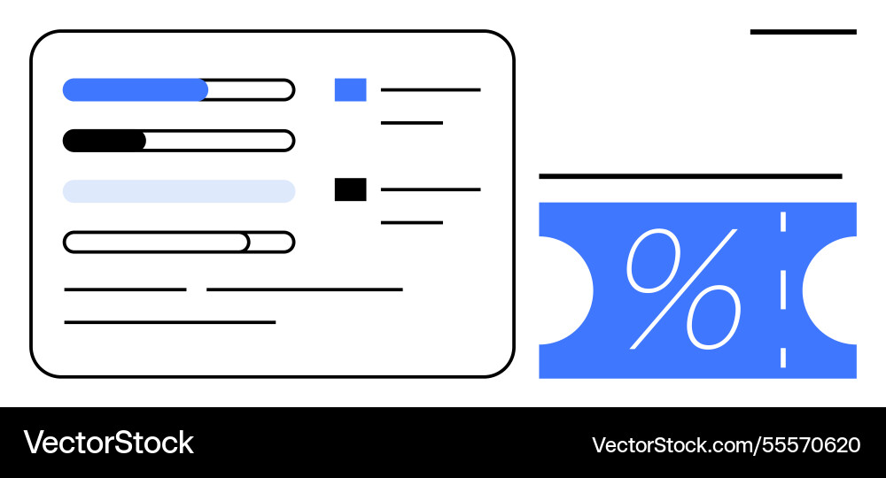 Data analytics dashboard with progress bars Vector Image
